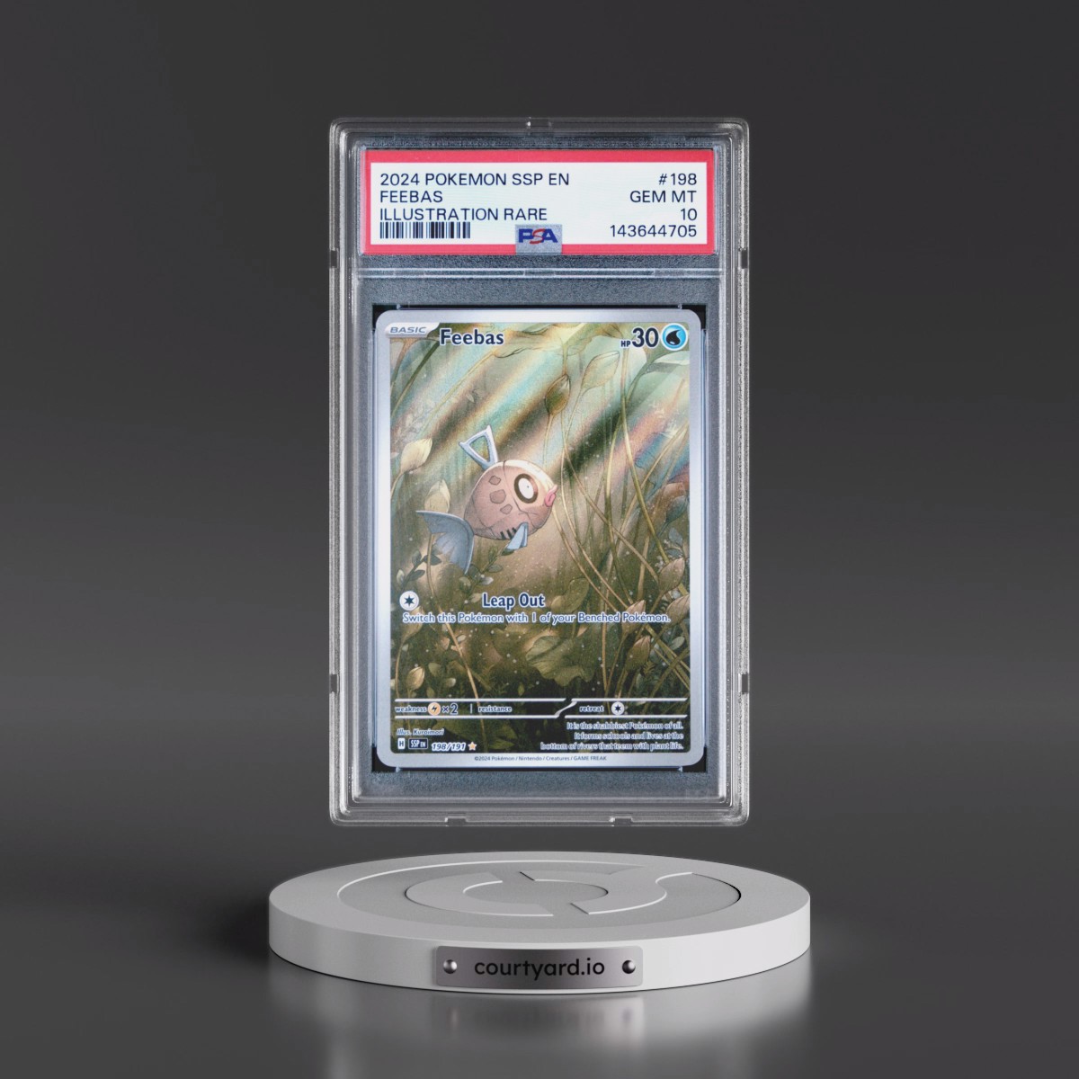 2024 Pokémon Ssp EN-Surging Sparks #198 Feebas - Illustration Rare (PSA 10 GEM MINT)
