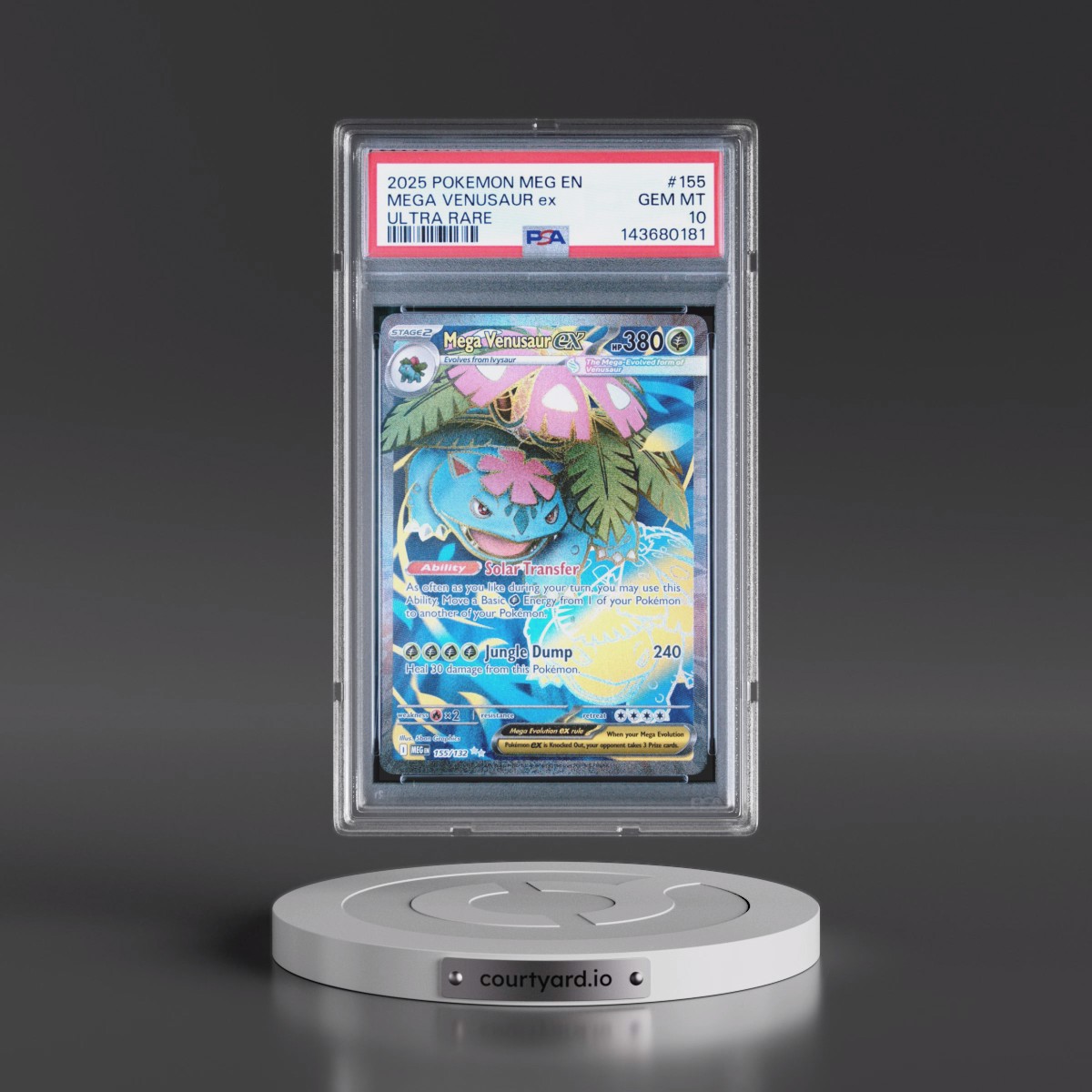 2025 Pokémon Meg EN-Mega Evolution #155 Mega Venusaur EX - Holo Ultra Rare (PSA 10 GEM MINT)