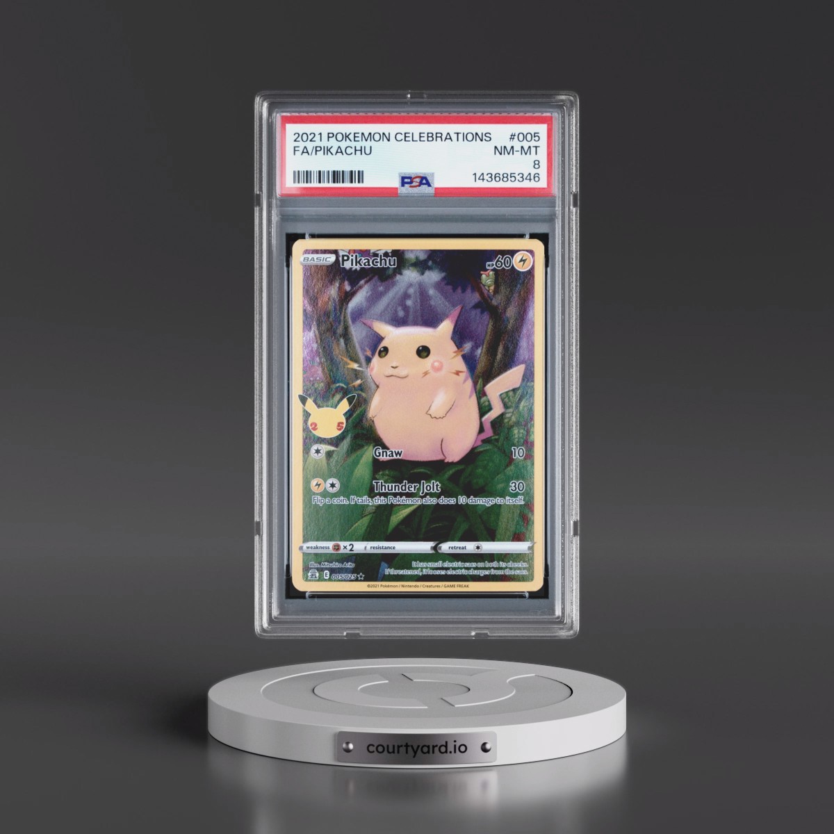 2021 Pokémon Celebrations #005 Pikachu - Full Art (PSA 8 NM-MT)