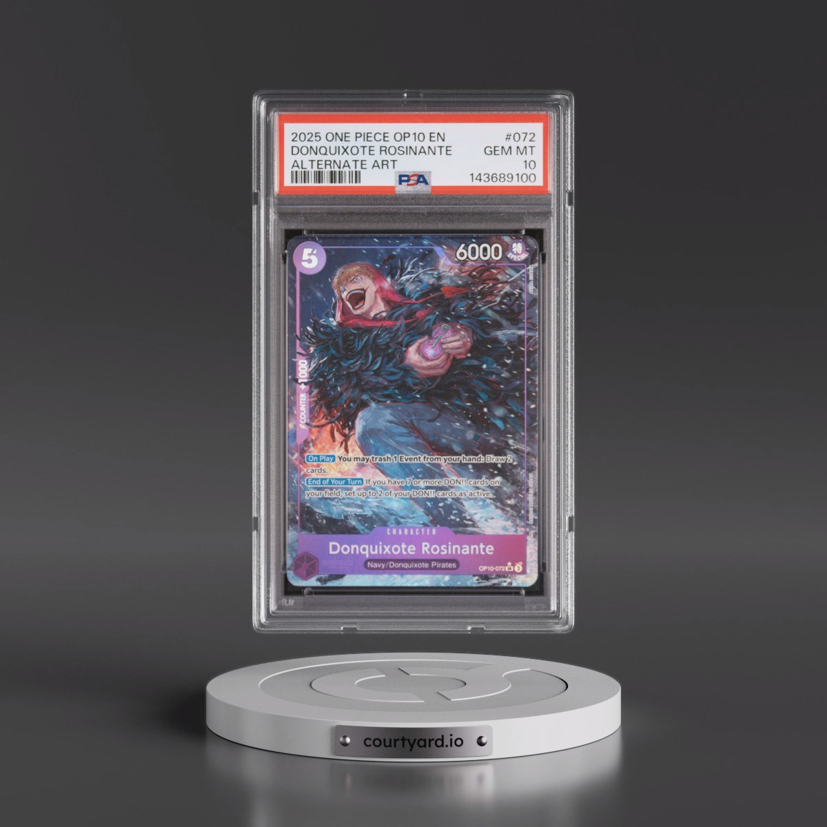 2025 One Piece OP10-Royal Blood #072 Donquixote Rosinante - Alternate Art (PSA 10 GEM MINT)