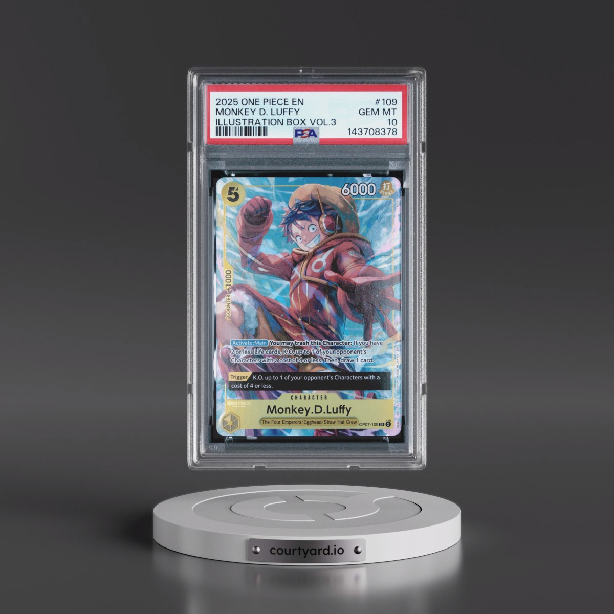 2025 One Piece Promos #109 Monkey D. Luffy - Illustration Box Vol.3 (PSA 10 GEM MINT)