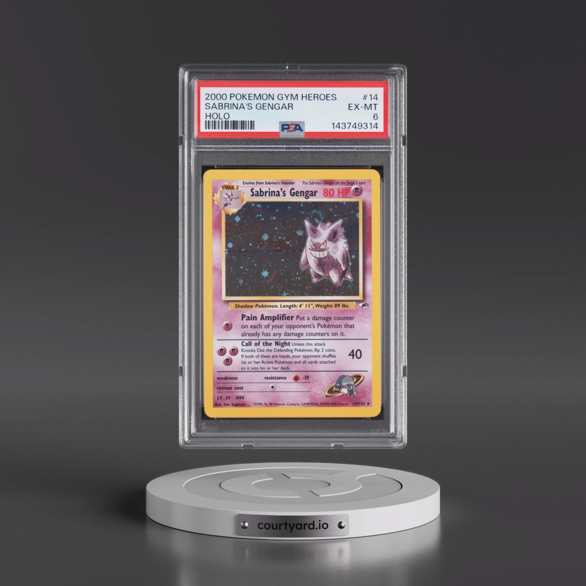 2000 Pokémon Gym Heroes #14 Sabrina's Gengar - Holo (PSA 6 EX-MT)