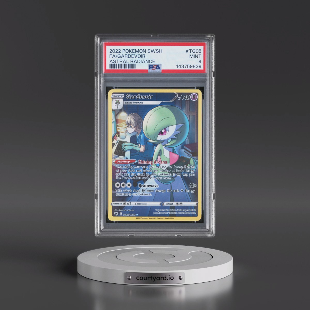 2022 Pokémon Sword & Shield Astral Radiance #TG05 Gardevoir - Full Art (PSA 9 MINT)