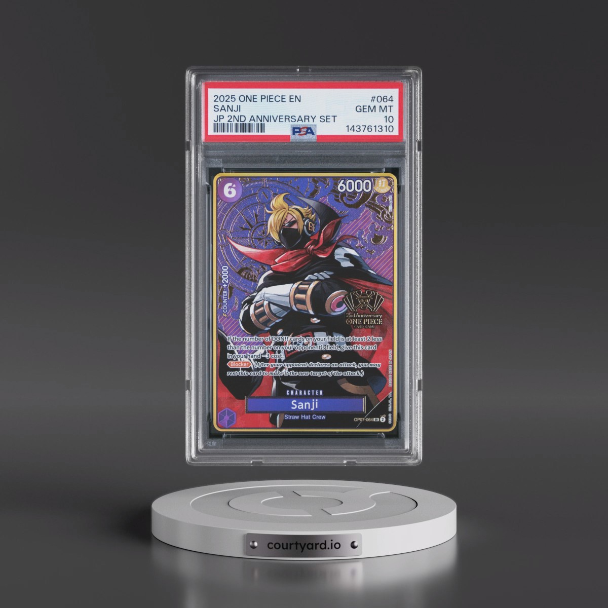 2025 One Piece Japanese 2nd Anniversary Set #064 Sanji (PSA 10 GEM MINT)
