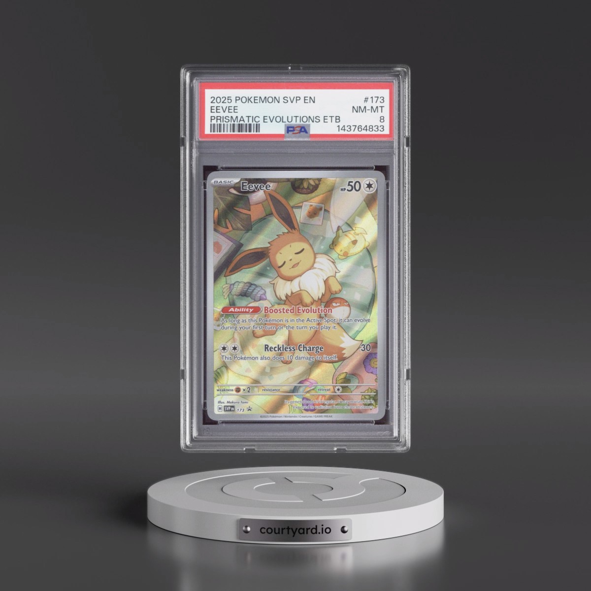 2025 Pokémon Svp EN-SV Black Star Promo #173 Eevee - Prismatic Evolutions Elite Trainer Box (PSA 8 NM-MT)