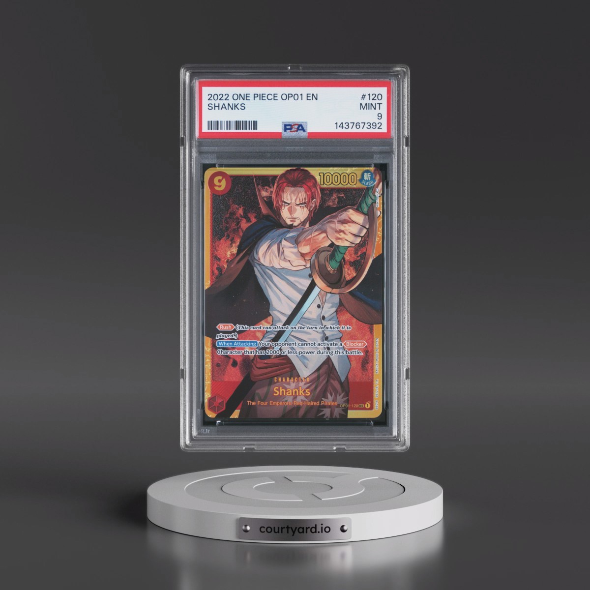 2022 One Piece OP01-Romance Dawn #120 Shanks (PSA 9 MINT)
