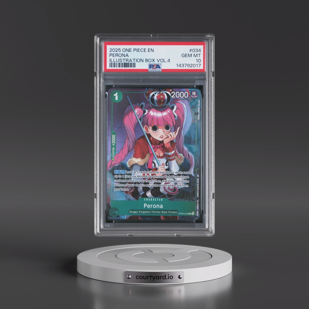 2025 One Piece Promos #034 Perona - Illustration Box Vol.4 (PSA 10 GEM MINT)