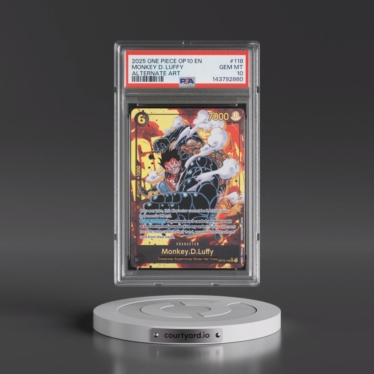 2025 One Piece OP10-Royal Blood #118 Monkey D. Luffy - Alternate Art (PSA 10 GEM MINT)