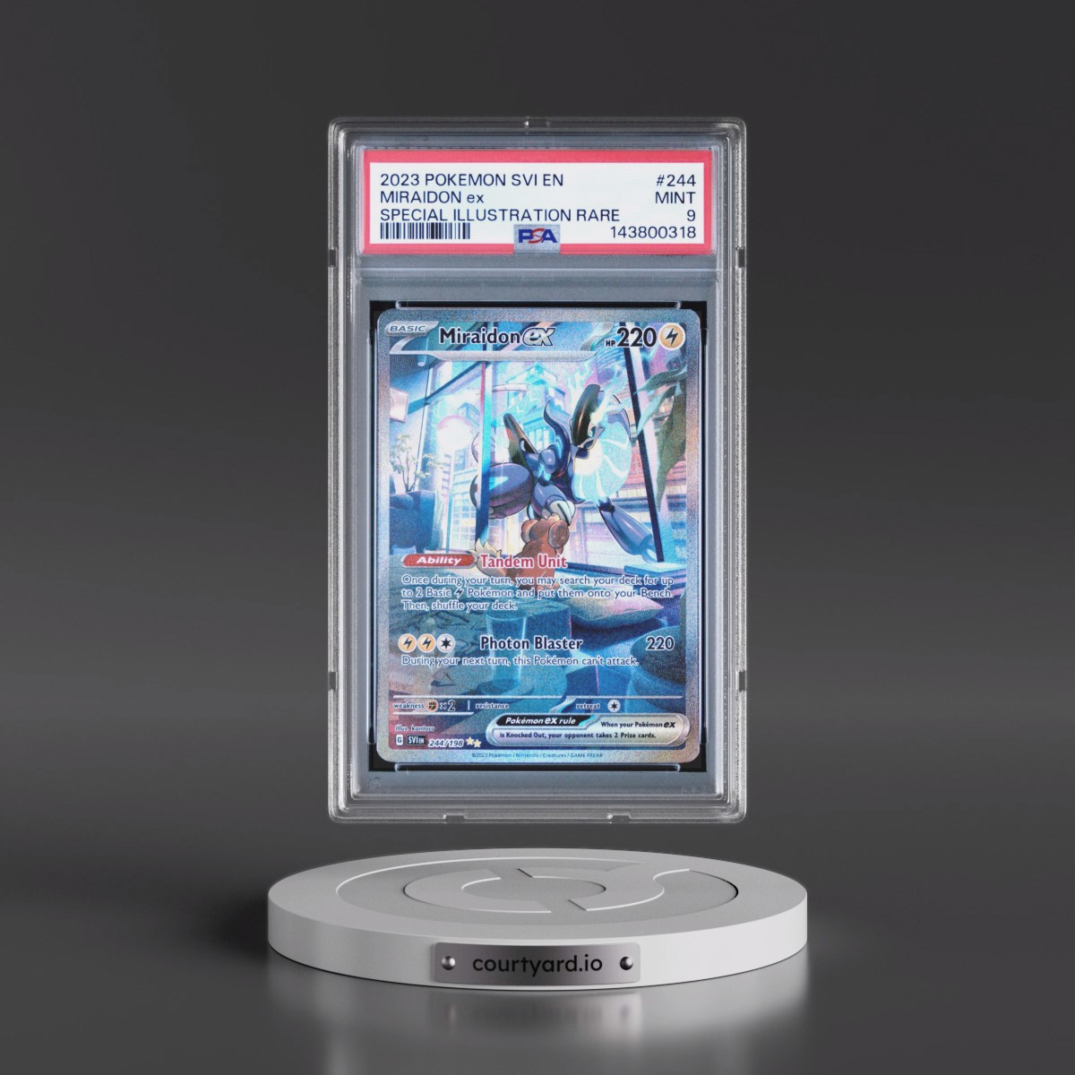 2023 Pokémon Svi EN-Scarlet & Violet #244 Miraidon EX - Holo Special Illustration Rare (PSA 9 MINT)