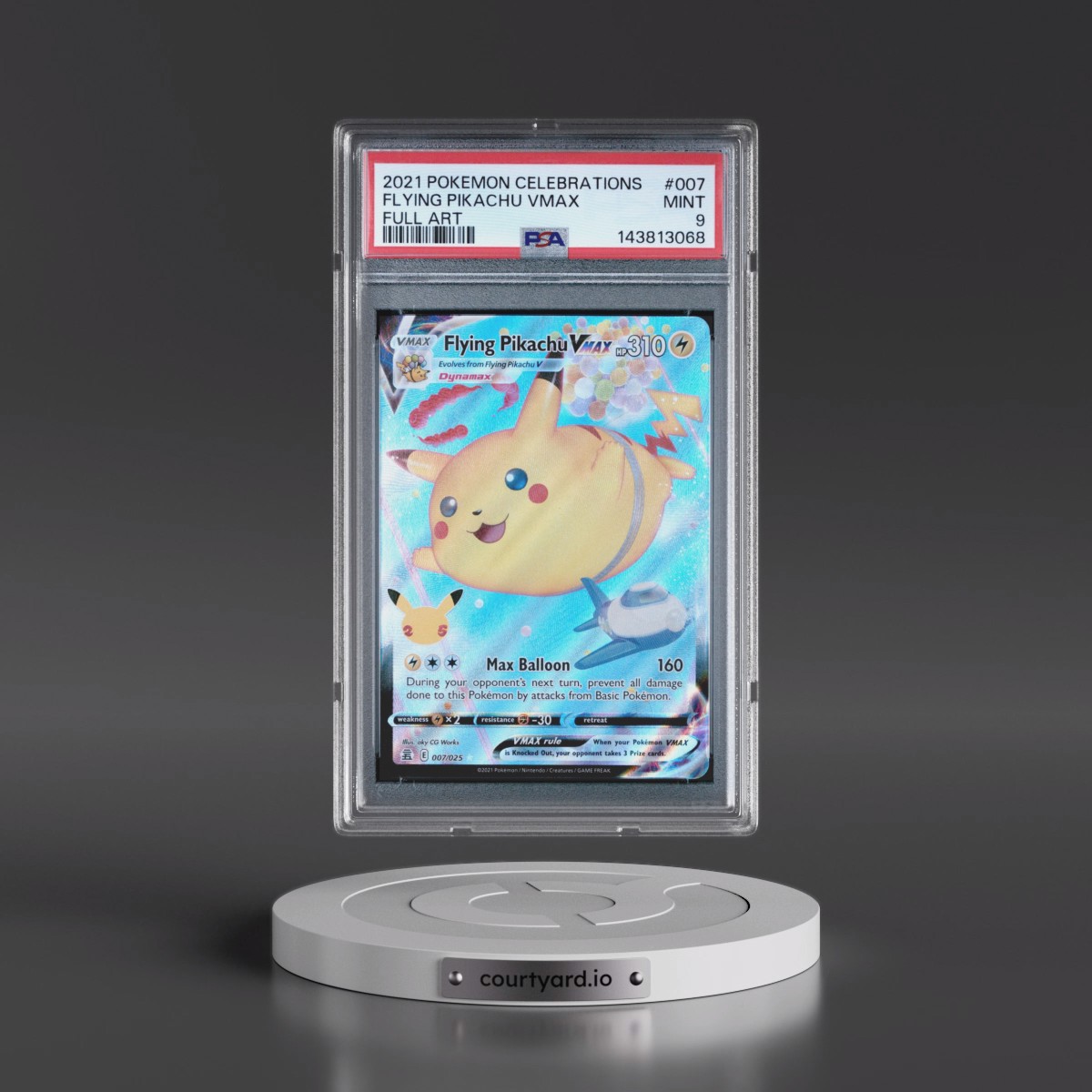 2021 Pokémon Celebrations #007 Flying Pikachu Vmax - Full Art (PSA 9 MINT)