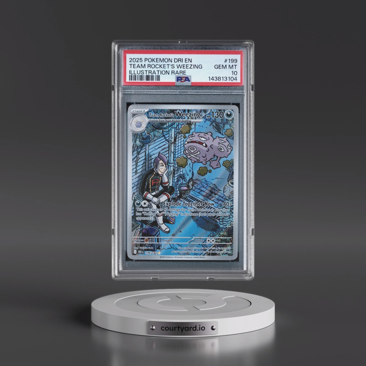 2025 Pokémon Dri EN-Destined Rivals #199 Team Rocket's Weezing - Illustration Rare (PSA 10 GEM MINT)