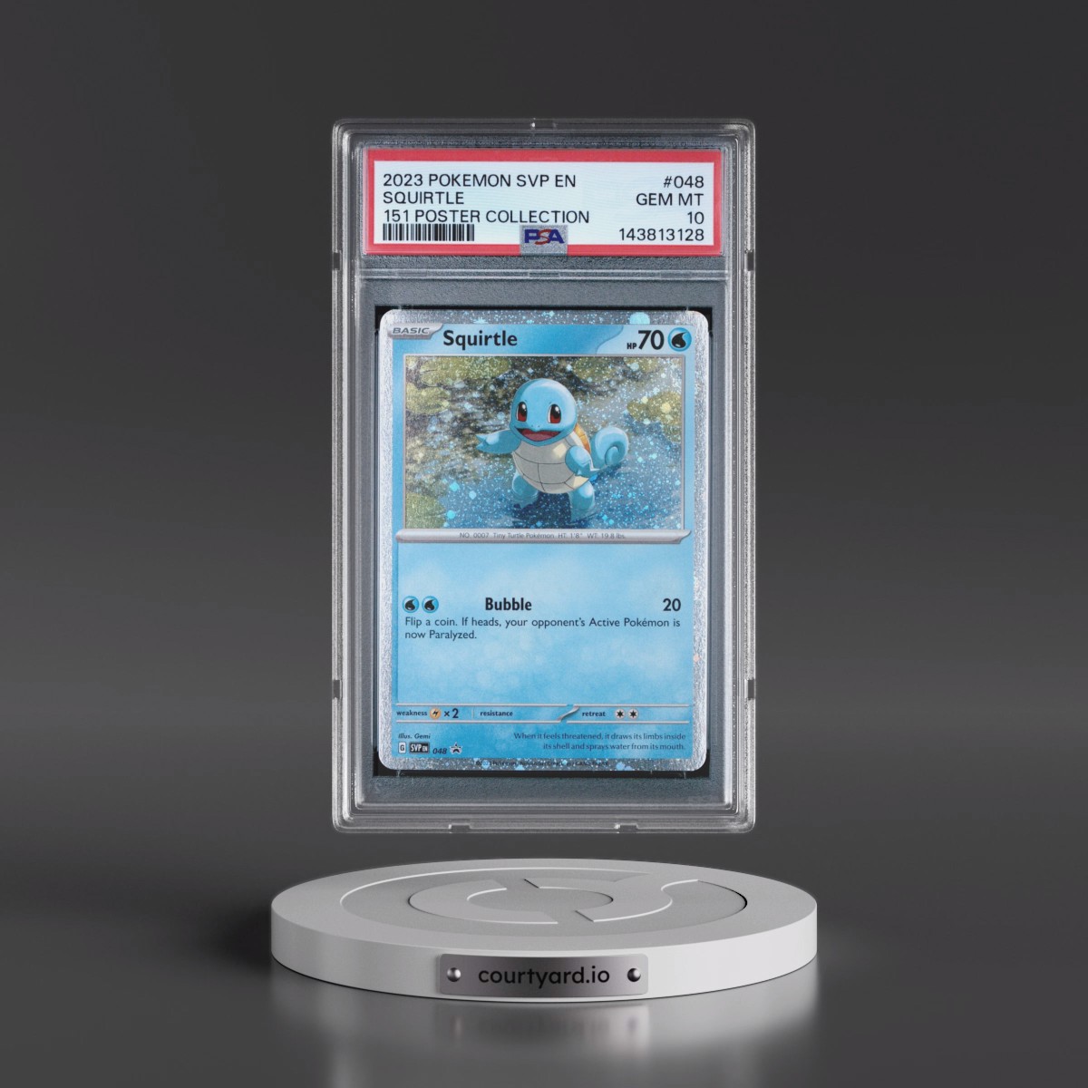 2023 Pokémon Svp EN-SV Black Star Promo #048 Squirtle - 151 Poster Collection (PSA 10 GEM MINT)