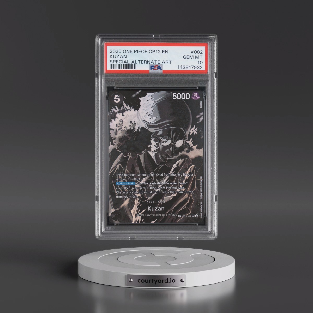 2025 One Piece OP12-Legacy of the Master #082 Kuzan - Special Alternate Art (PSA 10 GEM MINT)