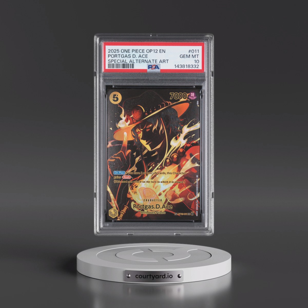 2025 One Piece OP12-Legacy of the Master #011 Portgas D. Ace - Special Alternate Art (PSA 10 GEM MINT)