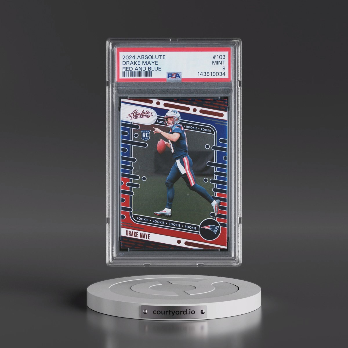 2024 Panini Absolute #103 Drake Maye - Red and Blue (PSA 9 MINT)