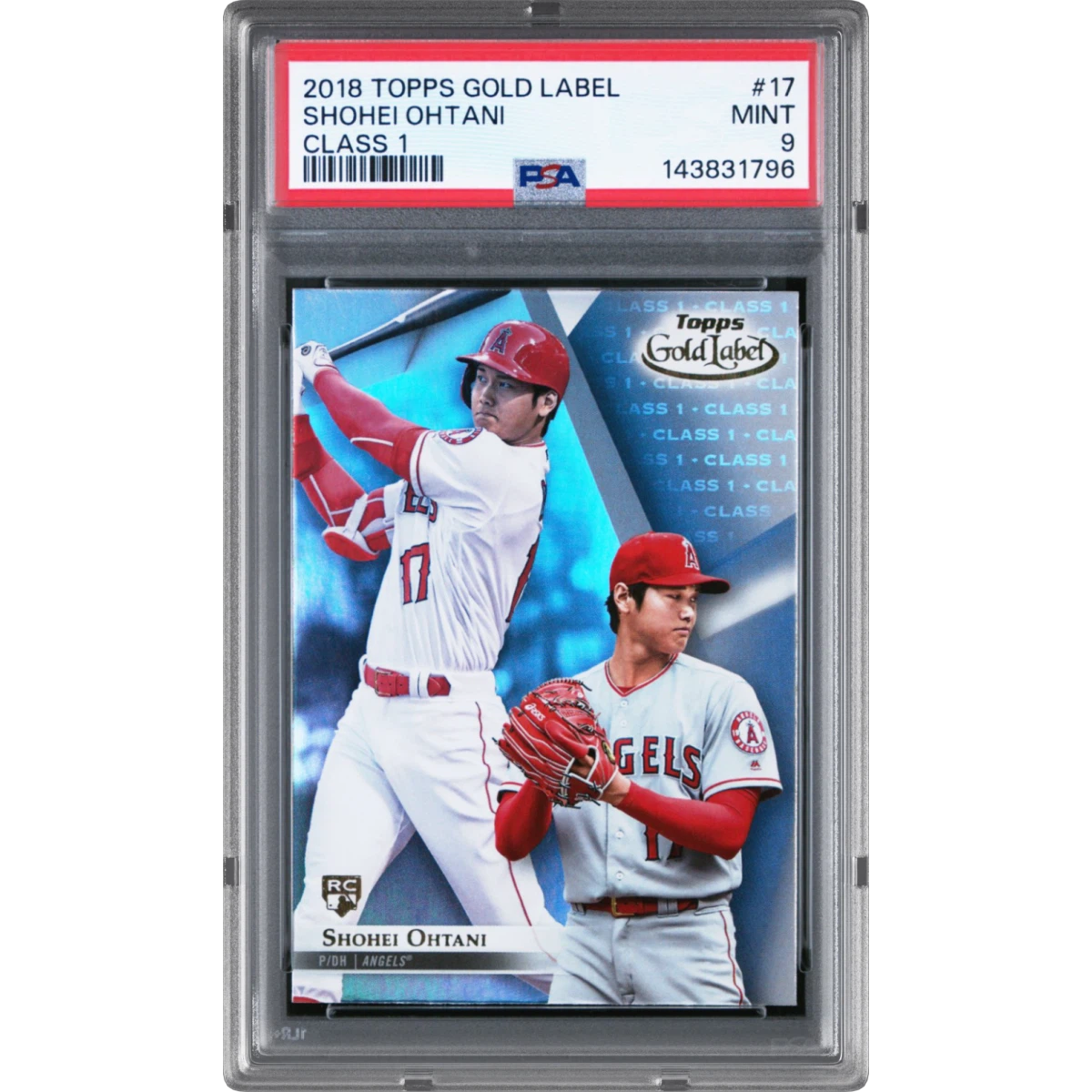 2018 Topps Gold Label #17 Shohei Ohtani - Class 1 (PSA 9 MINT)