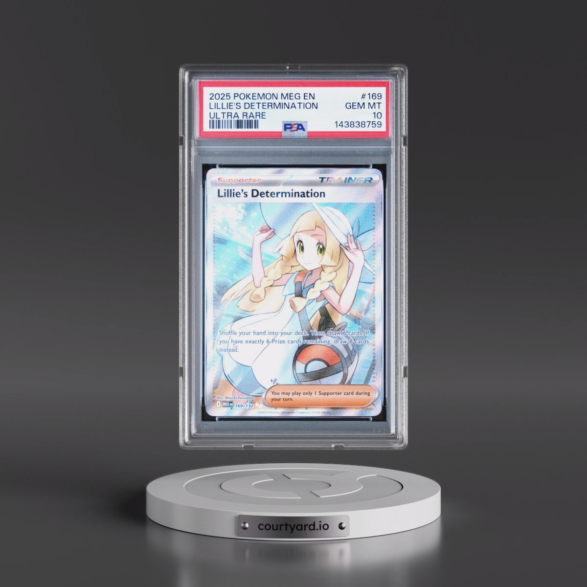 2025 Pokémon Meg EN-Mega Evolution #169 Lillie's Determination - Ultra Rare (PSA 10 GEM MINT)