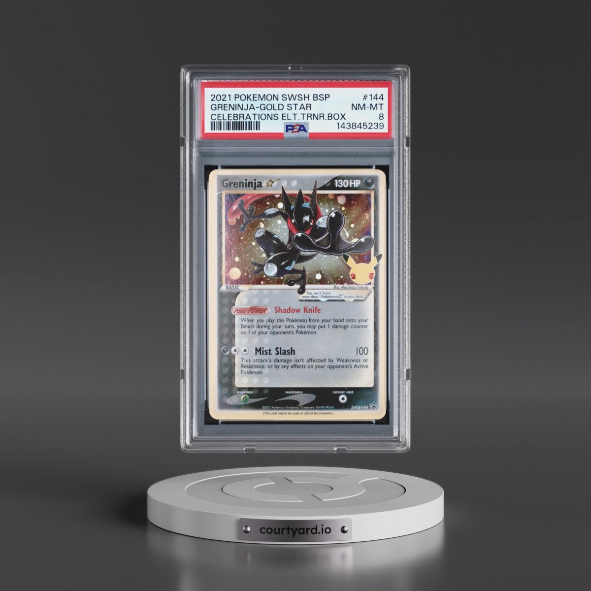 2021 Pokémon Swsh Black Star Promo #144 Greninja-Gold Star - Celebrations Elite Trainer Box (PSA 8 NM-MT)