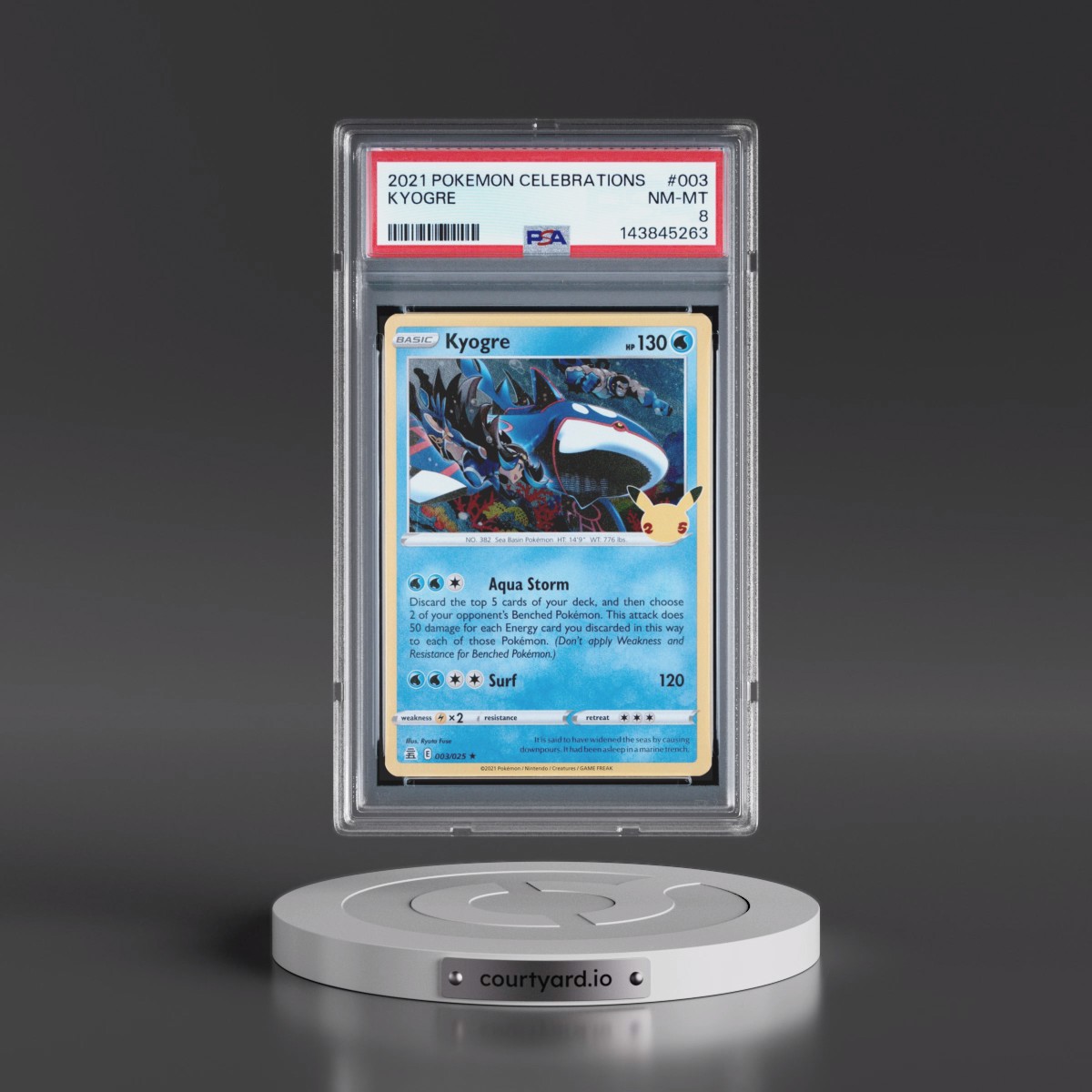 2021 Pokémon Celebrations #003 Kyogre (PSA 8 NM-MT)