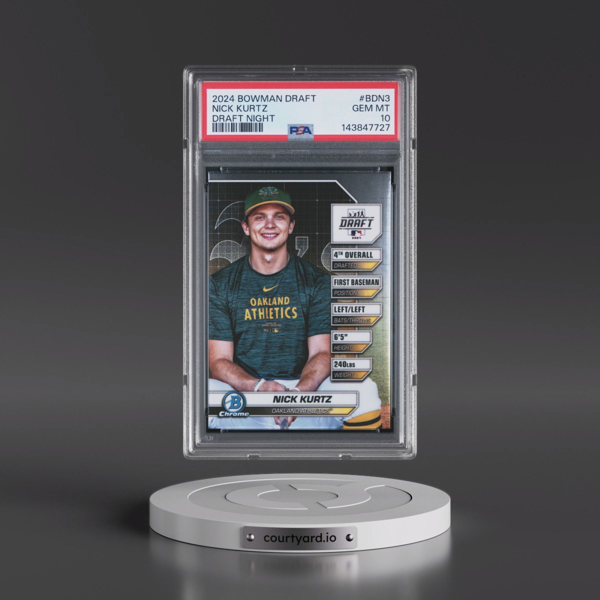 2024 Bowman Draft Bowman Draft Night #BDN3 Nick Kurtz (PSA 10 GEM MINT)