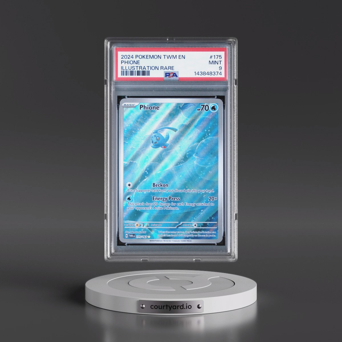2024 Pokémon Twm EN-Twilight Masquerade #175 Phione - Illustration Rare (PSA 9 MINT)