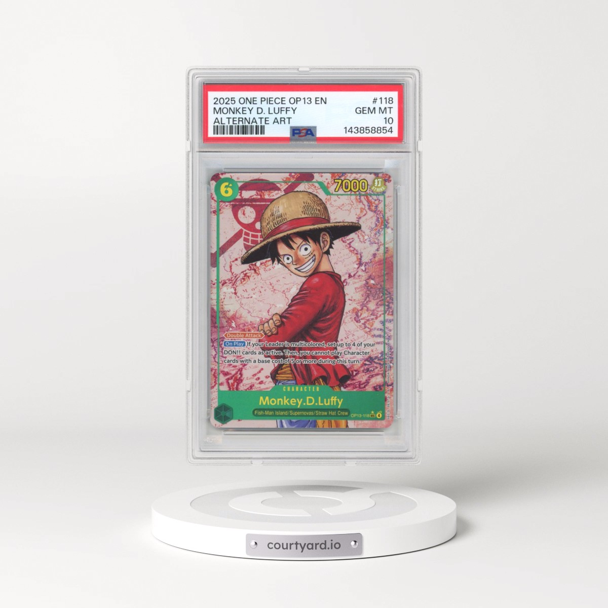 2025 One Piece OP13-Carrying on His Will #118 Monkey D. Luffy - Alternate Art (PSA 10 GEM MINT)