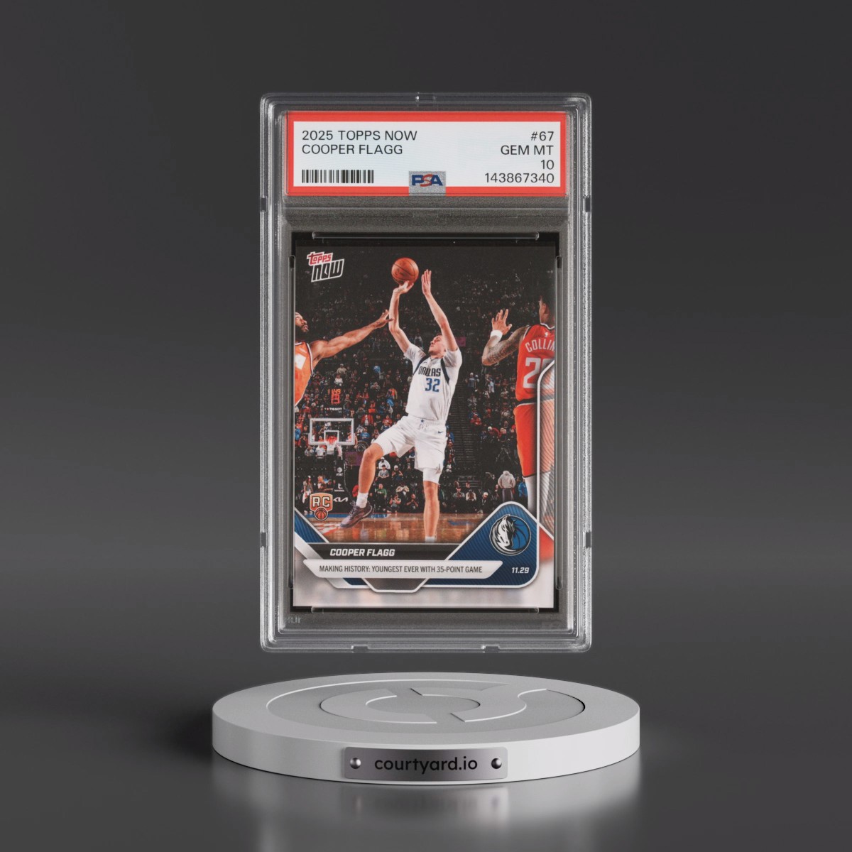 2025 Topps Now Cooper Flagg #67 PSA 10