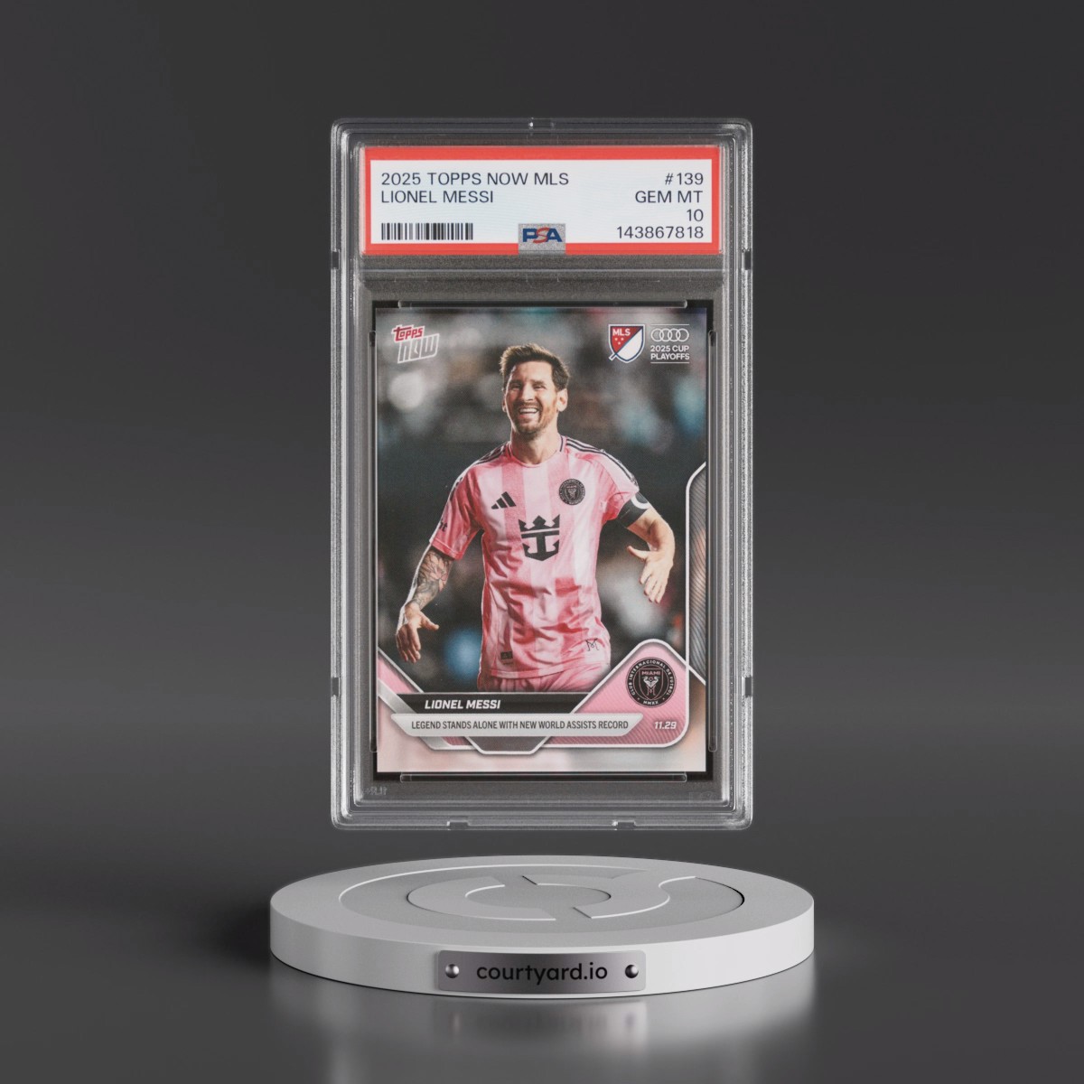 2025 Topps Now MLS #139 Lionel Messi (PSA 10 GEM MINT)