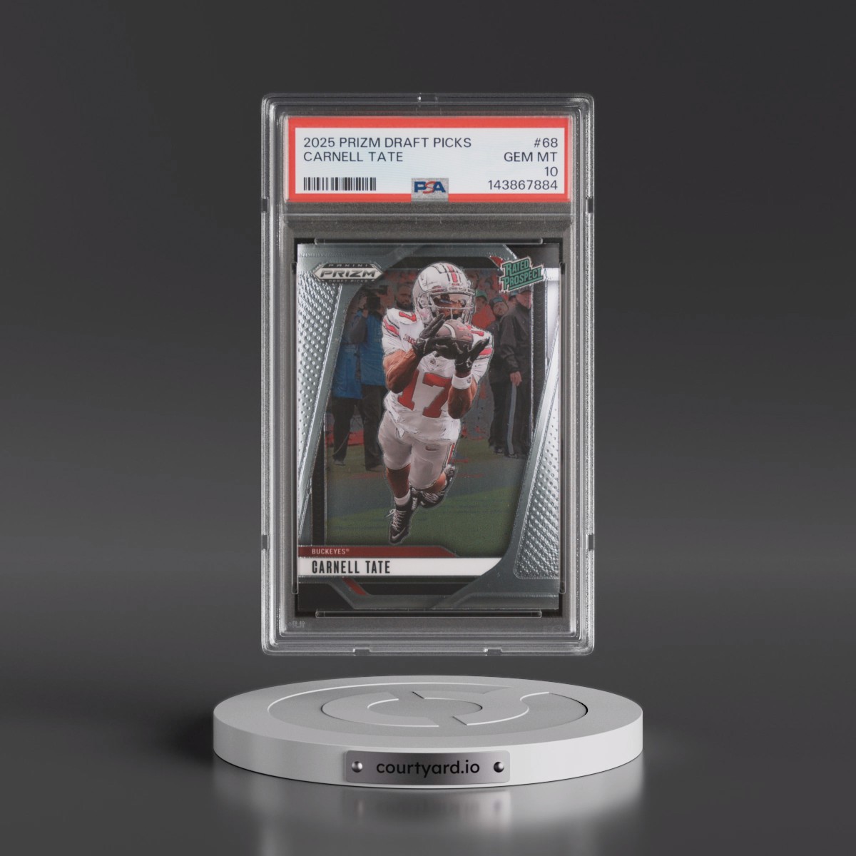 2025 Panini Prizm Draft Picks #68 Carnell Tate (PSA 10 GEM MINT)