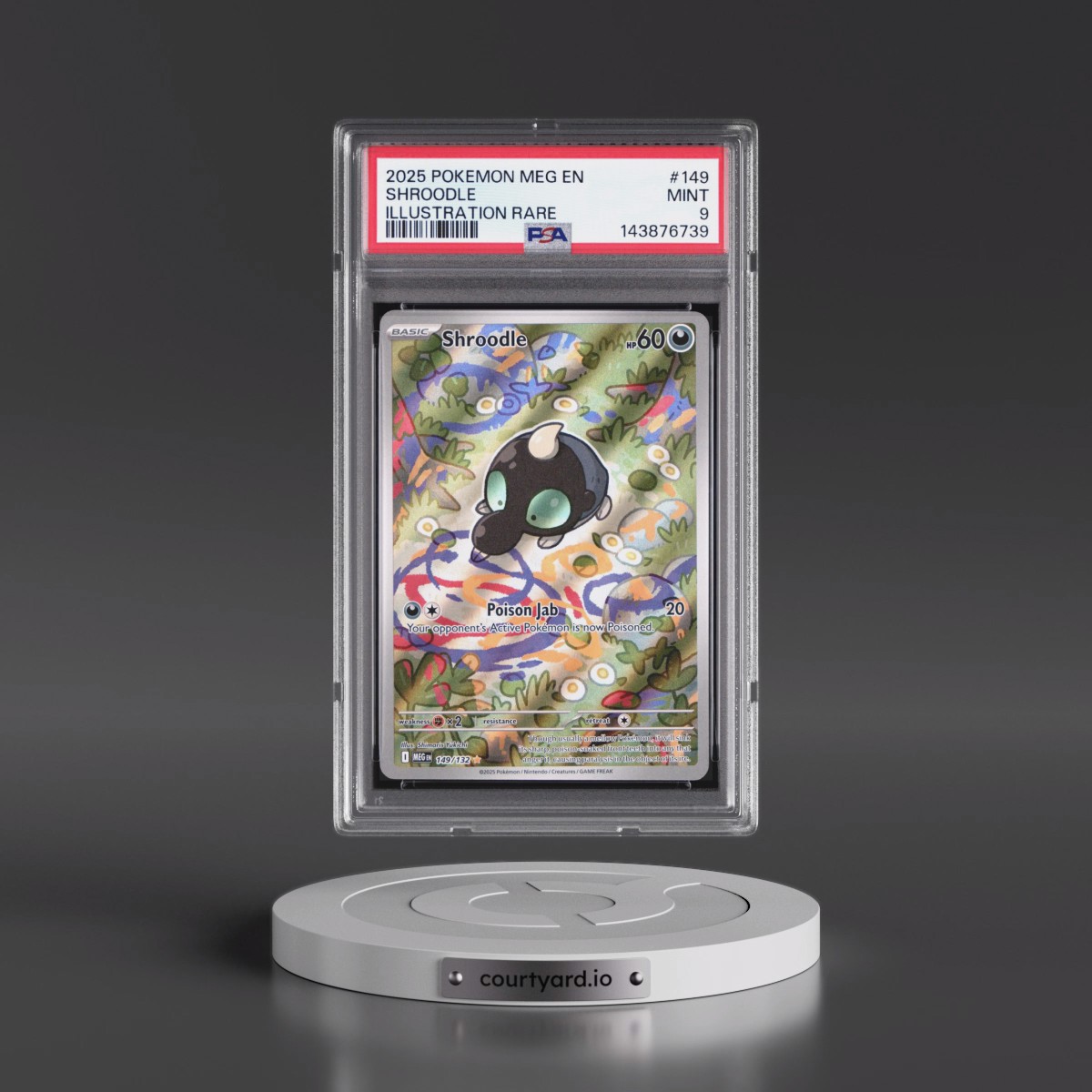 2025 Pokémon Meg EN-Mega Evolution #149 Shroodle - Illustration Rare (PSA 9 MINT)