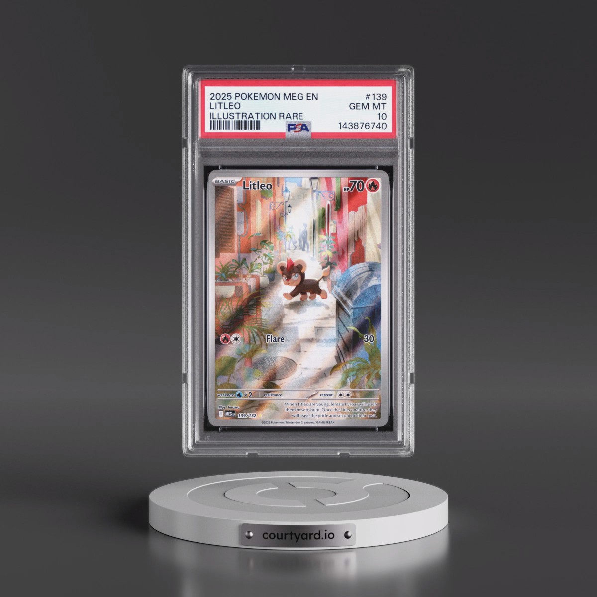2025 Pokémon Meg EN-Mega Evolution #139 Litleo - Illustration Rare (PSA 10 GEM MINT)