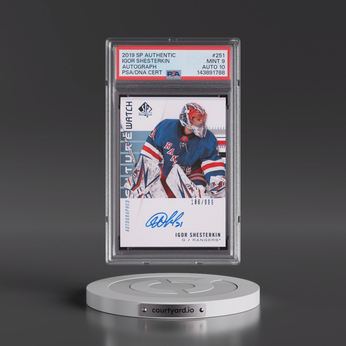 2019 SP Authentic Igor Shesterkin - Autograph #251 PSA 9