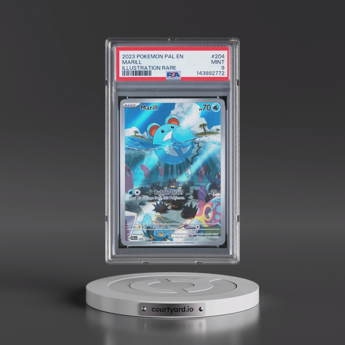 2023 Pokémon Pal EN-Paldea Evolved #204 Marill - Illustration Rare (PSA 9 MINT)