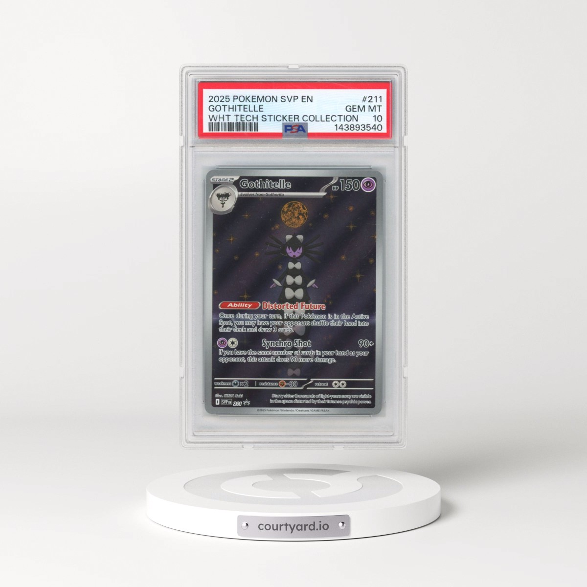 2025 Pokémon Svp EN-SV Black Star Promo #211 Gothitelle - White Flare Tech Sticker Collection (PSA 10 GEM MINT)