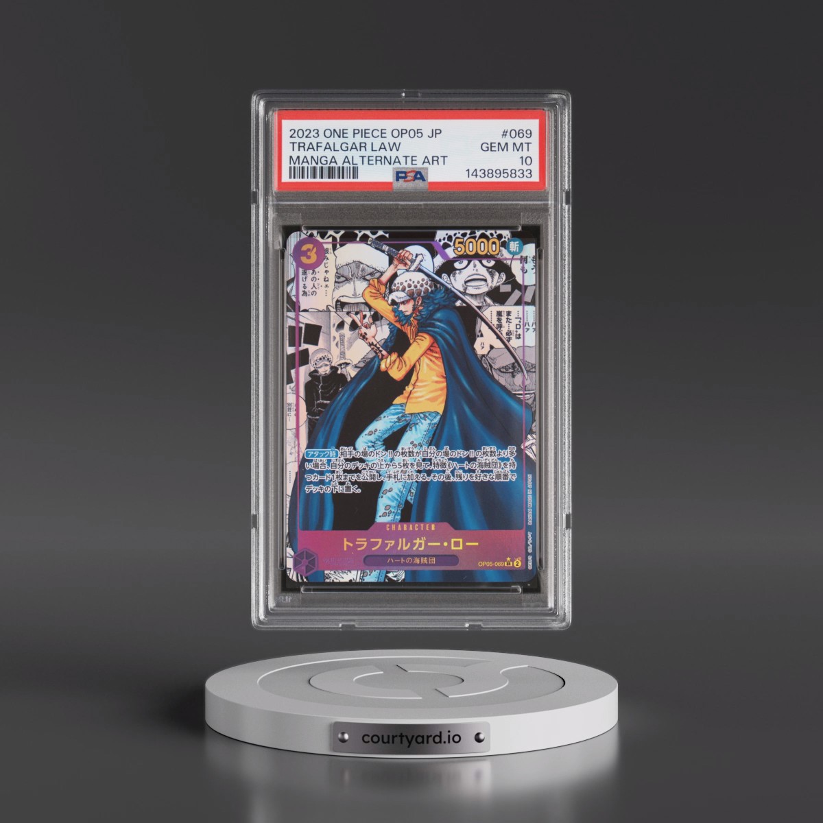 2023 One Piece Japanese OP05-Awakening of the New Era #069 Trafalgar Law - Manga Alternate Art (PSA 10 GEM MINT)