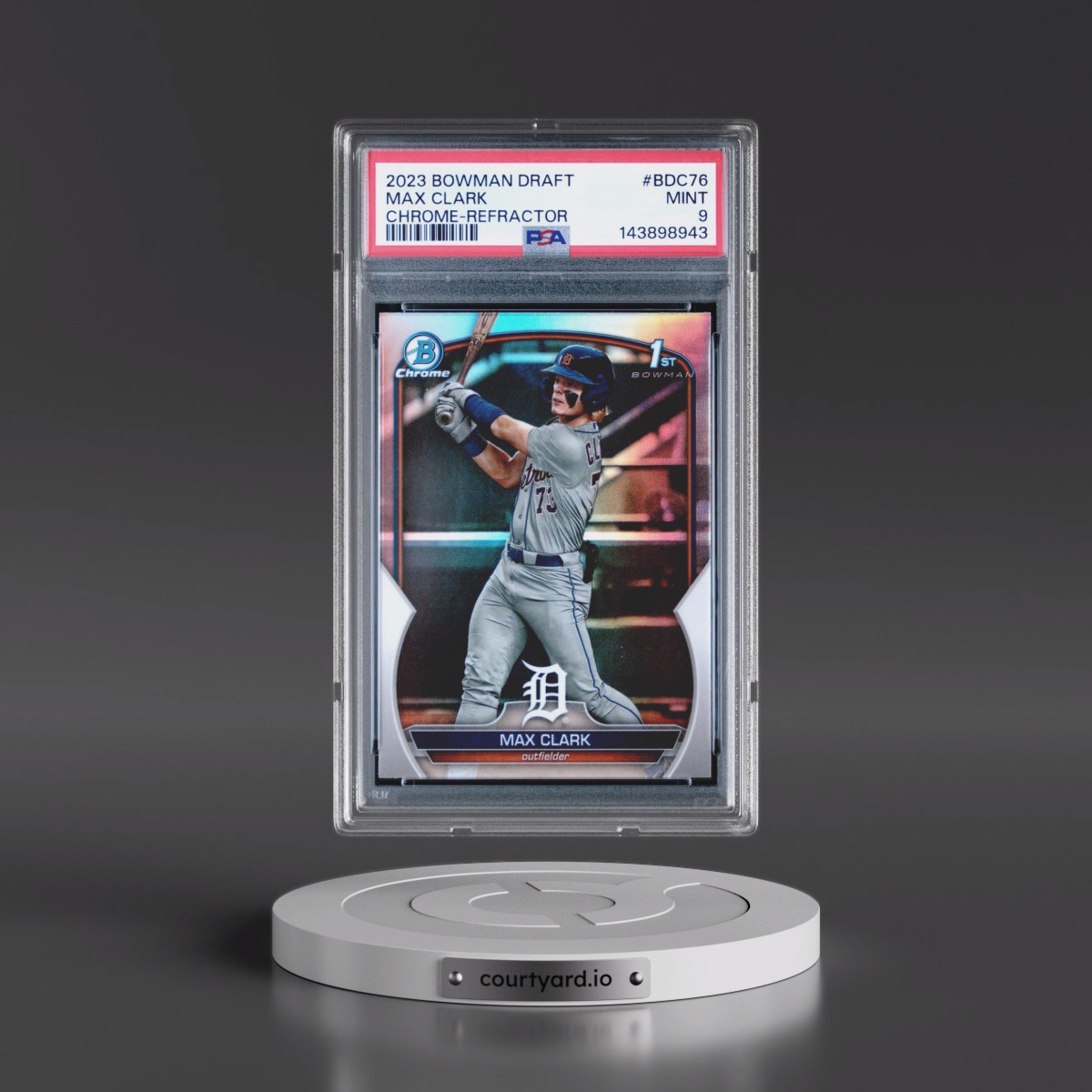 2023 Bowman Draft #BDC76 Max Clark - Chrome-Refractor (PSA 9 MINT)