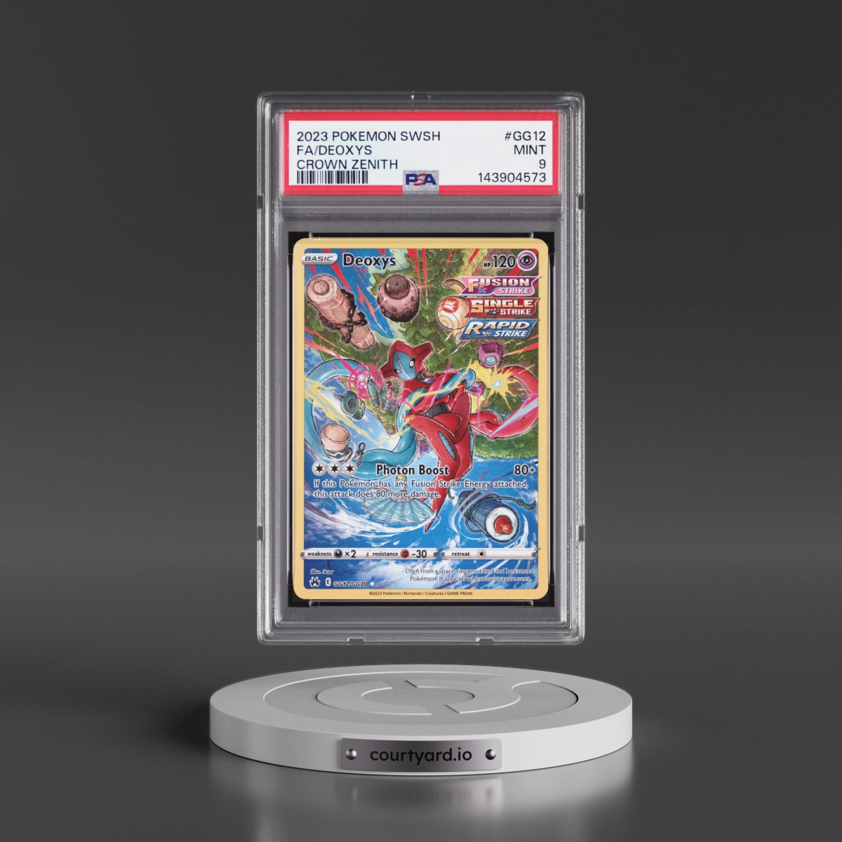 2023 Pokémon Sword and Shield Crown Zenith #GG12 Deoxys - Full Art (PSA 9 MINT)
