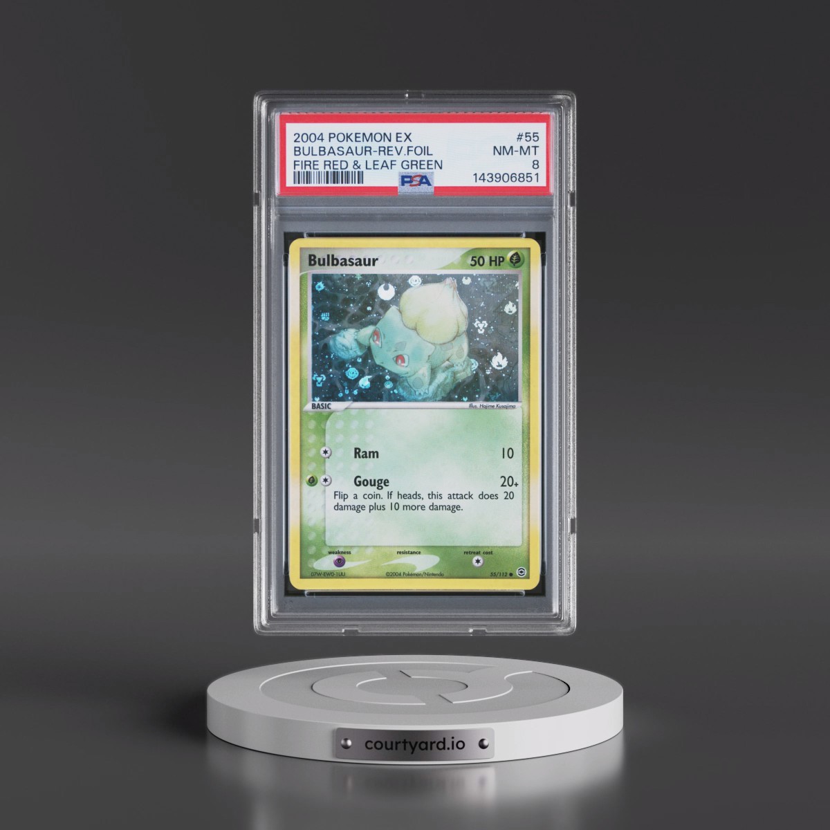2004 Pokémon EX Fire Red & Leaf Green #55 Bulbasaur - Reverse Foil (PSA 8 NM-MT)