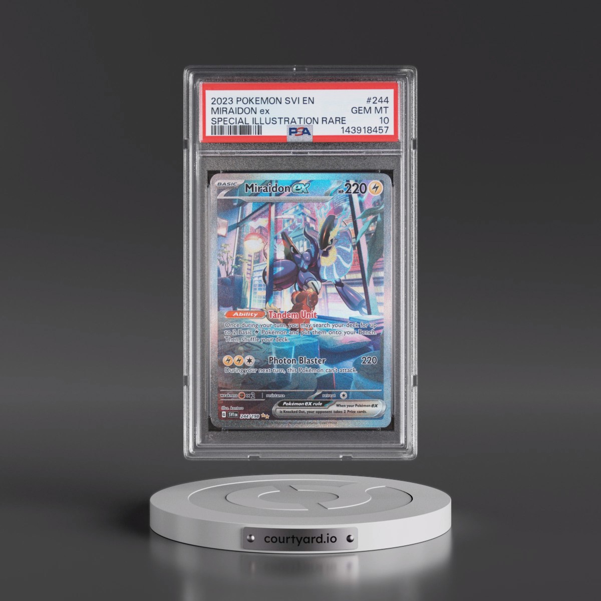 2023 Pokémon Svi EN-Scarlet & Violet #244 Miraidon EX - Holo Special Illustration Rare (PSA 10 GEM MINT)