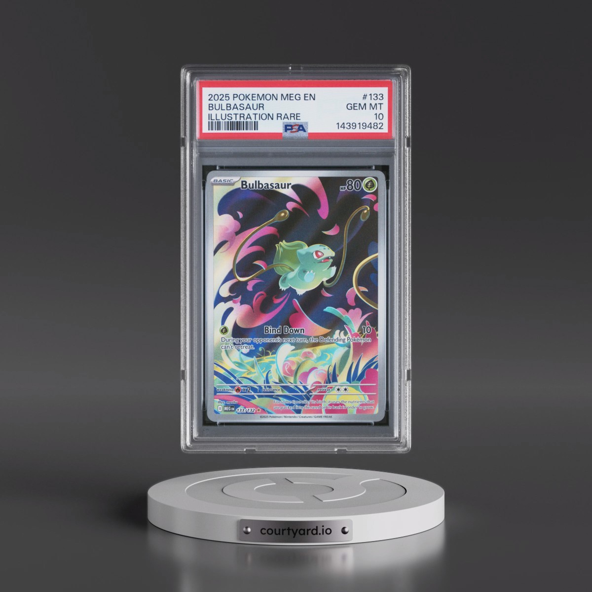 2025 Pokémon Meg EN-Mega Evolution #133 Bulbasaur - Illustration Rare (PSA 10 GEM MINT)