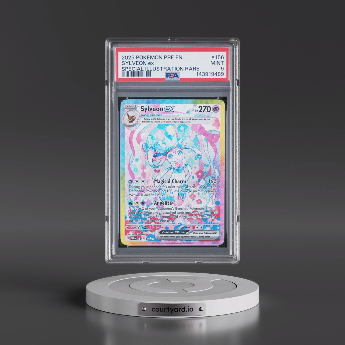 2025 Pokémon Pre EN-Prismatic Evolutions #156 Sylveon EX - Holo Special Illustration Rare (PSA 9 MINT)