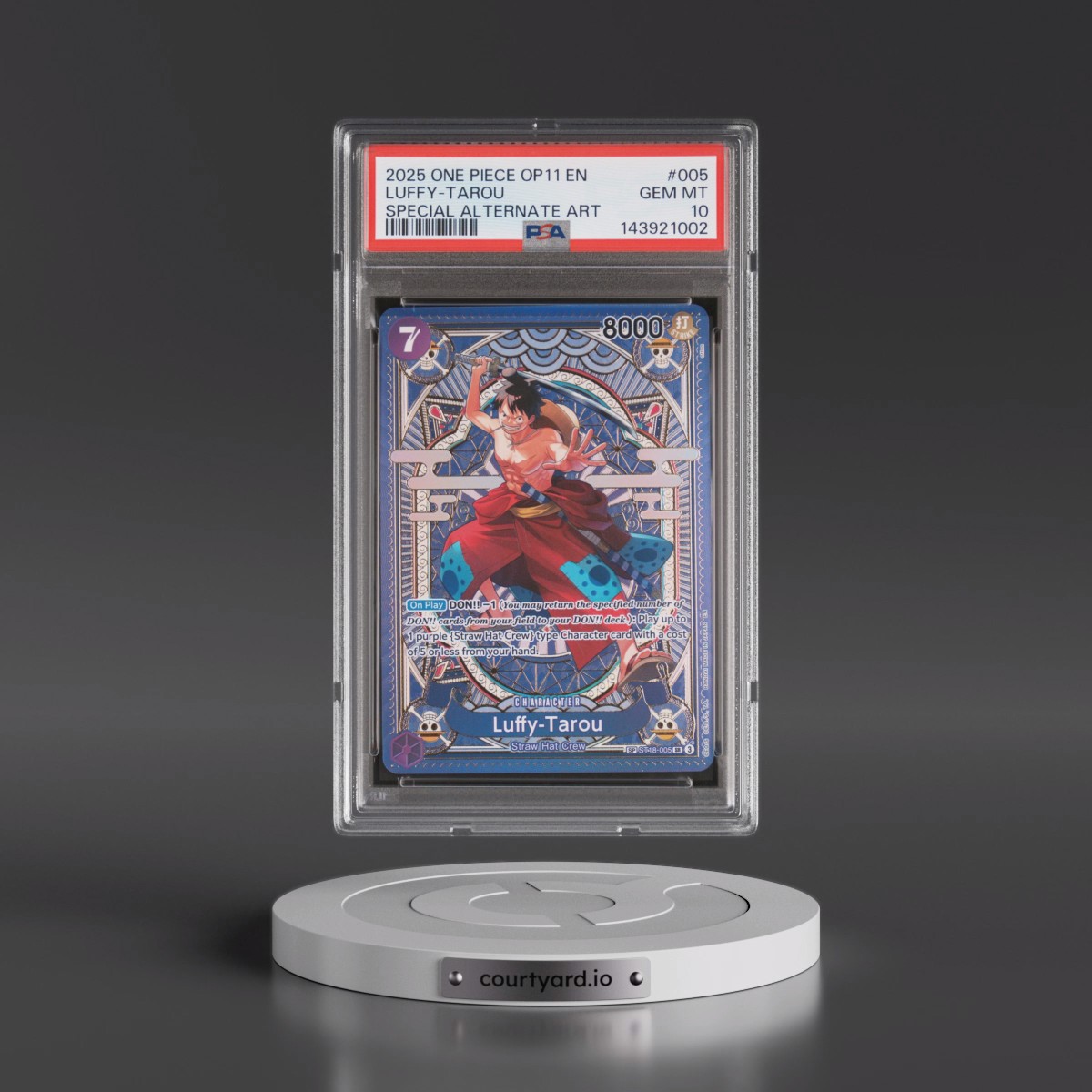 2025 One Piece OP11-A Fist of Divine Speed Luffy-Tarou - Special Alternate Art #005 PSA 10