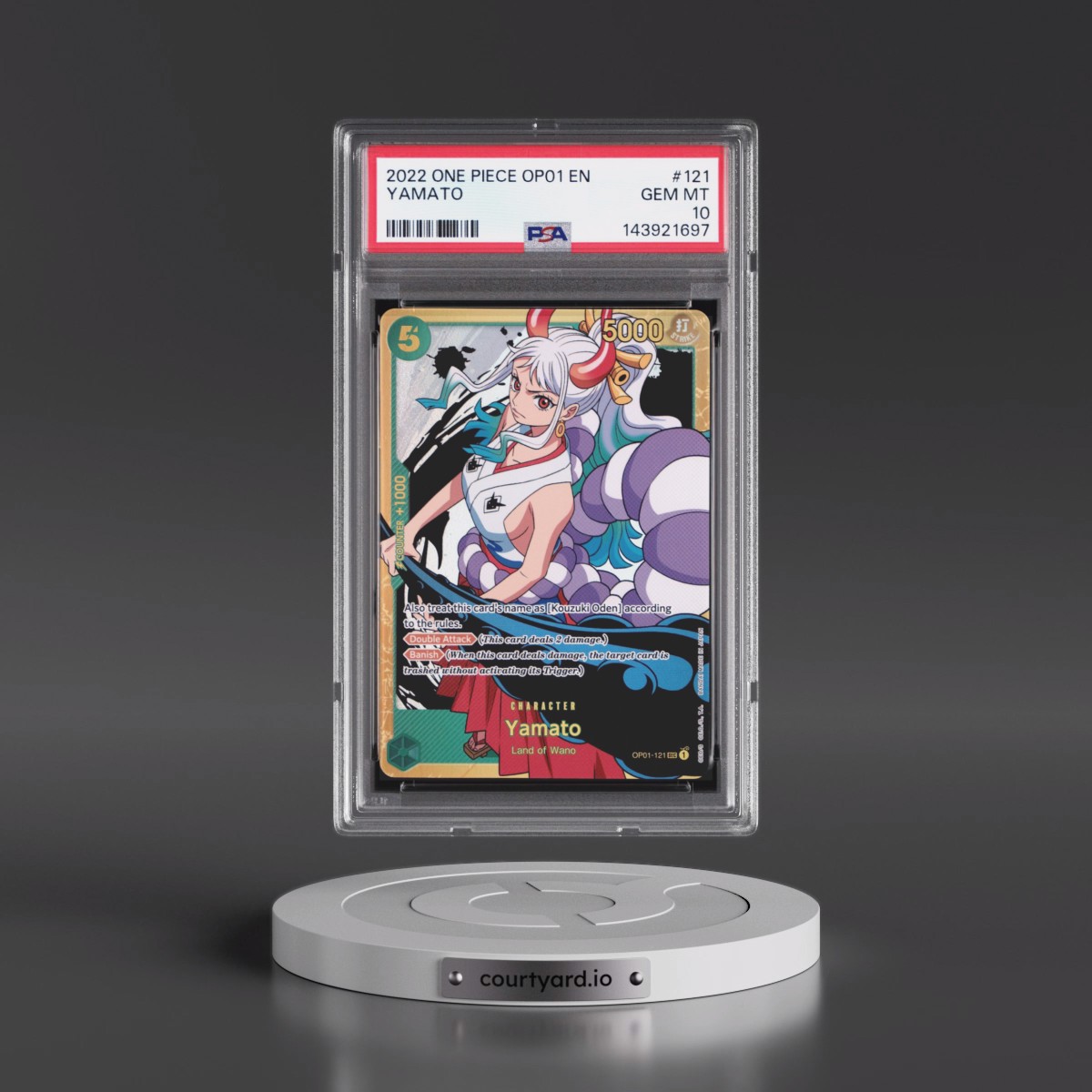 2022 One Piece OP01-Romance Dawn #121 Yamato (PSA 10 GEM MINT)