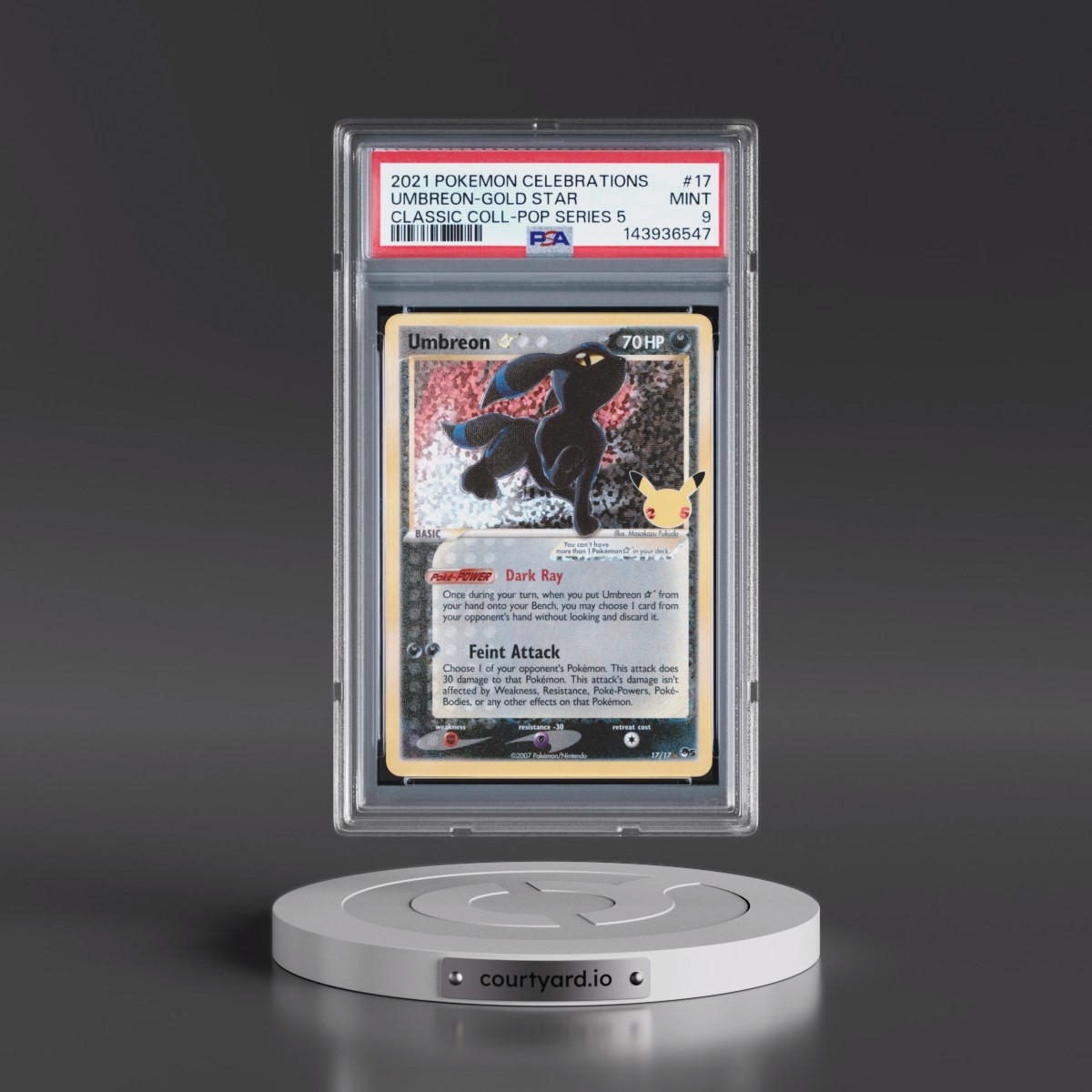 2021 Pokémon Celebrations Classic Collection #17 Umbreon-Gold Star (PSA 9 MINT)
