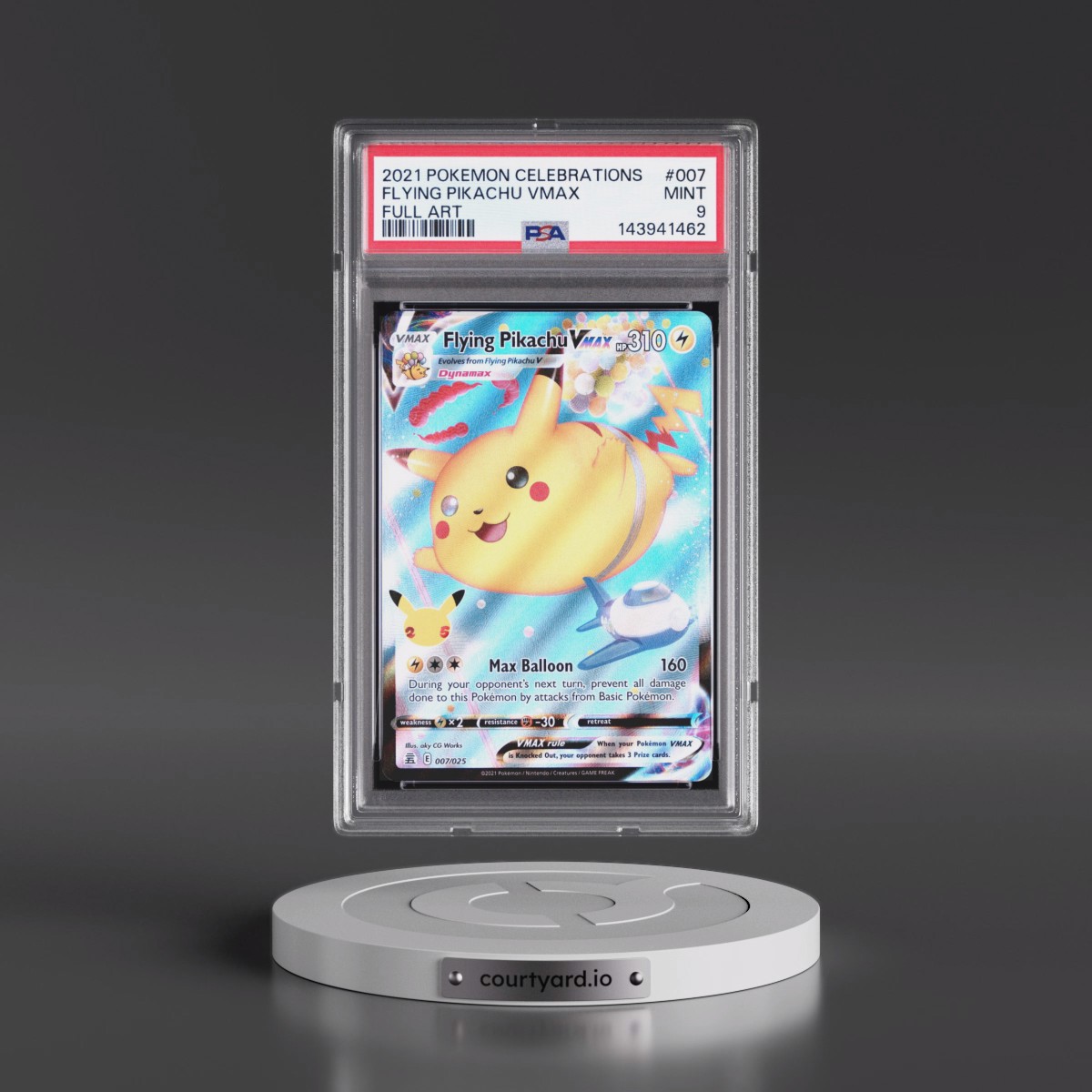 2021 Pokémon Celebrations #007 Flying Pikachu Vmax - Full Art (PSA 9 MINT)