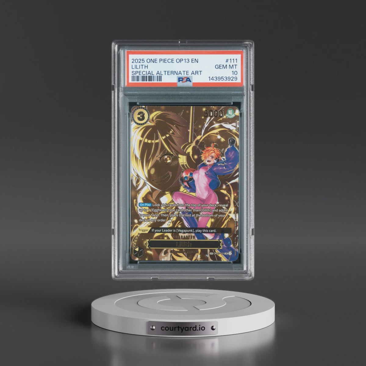 2025 One Piece OP13-Carrying on His Will #111 Lilith - Special Alternate Art (PSA 10 GEM MINT)