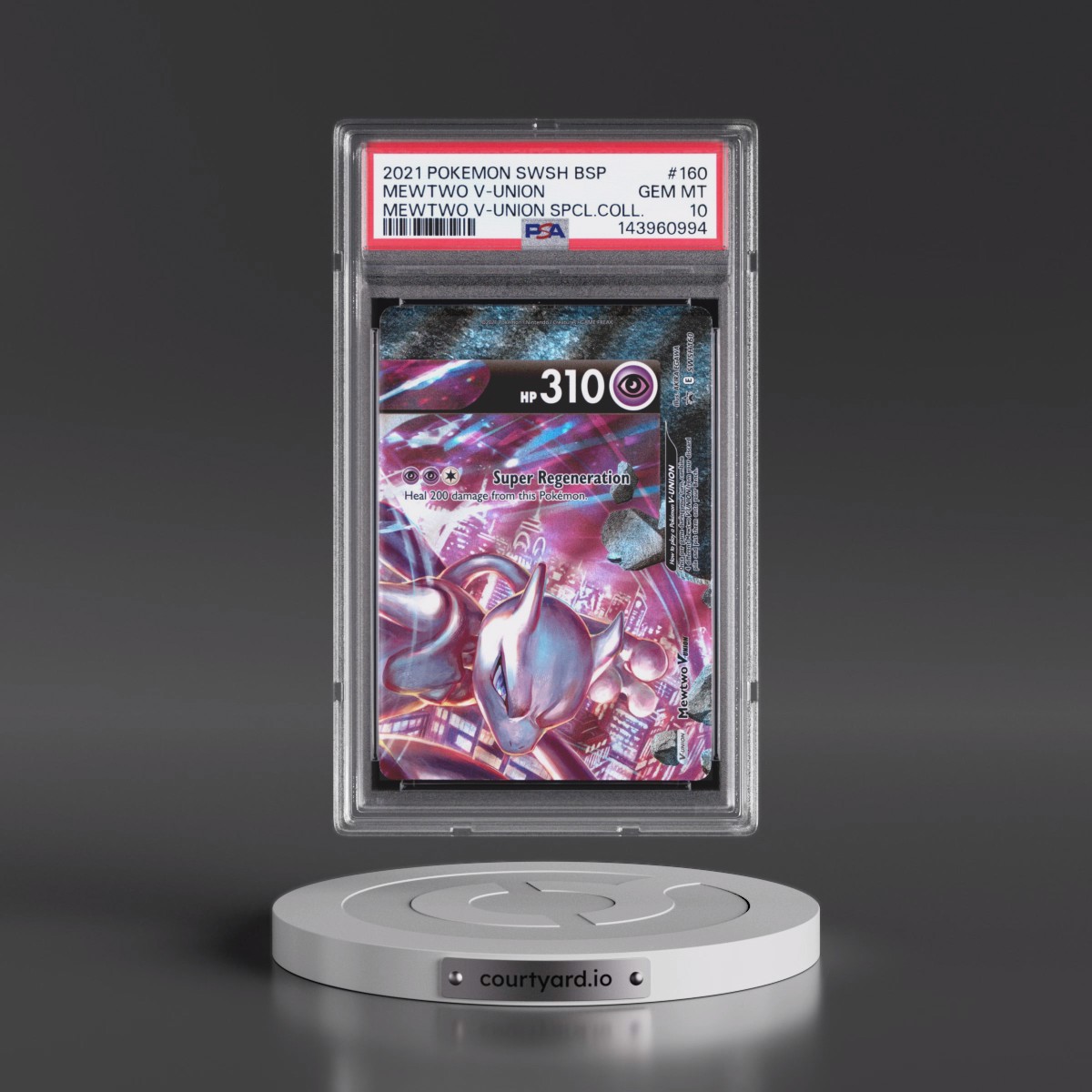 2021 Pokémon Swsh Black Star Promo Mewtwo V-Union - Mewtwo V-Union Special Collection #160 PSA 10