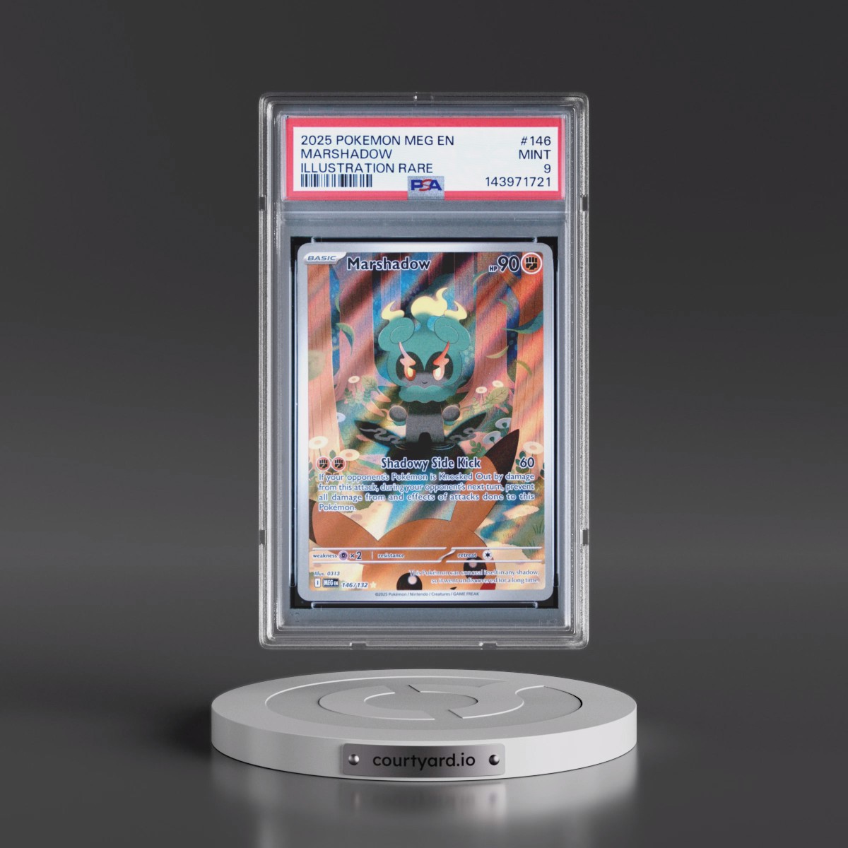 2025 Pokémon Meg EN-Mega Evolution #146 Marshadow - Illustration Rare (PSA 9 MINT)
