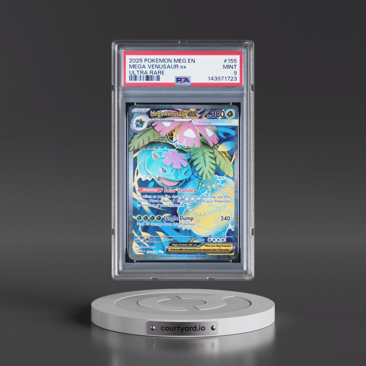 2025 Pokémon Meg EN-Mega Evolution #155 Mega Venusaur EX - Holo Ultra Rare (PSA 9 MINT)