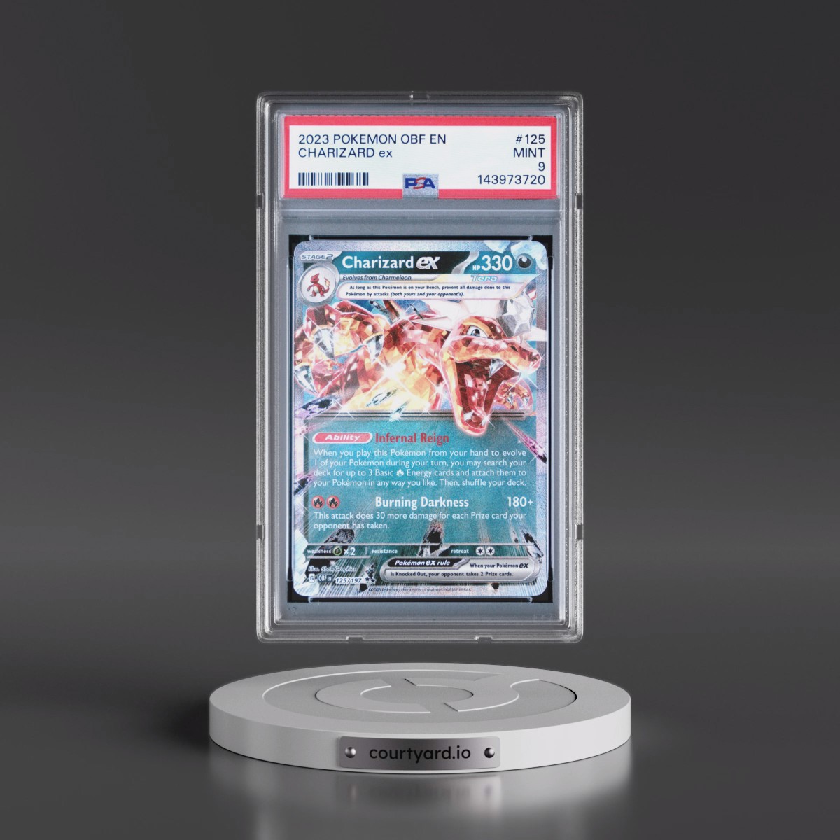 2023 Pokémon Obf EN-Obsidian Flames #125 Charizard EX - Holo (PSA 9 MINT)
